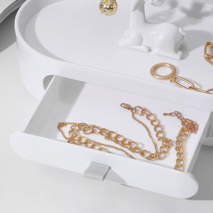 Подставка для украшений &laquo;Олень&raquo;, овальная подставка, 26&times;25 см, цвет белый