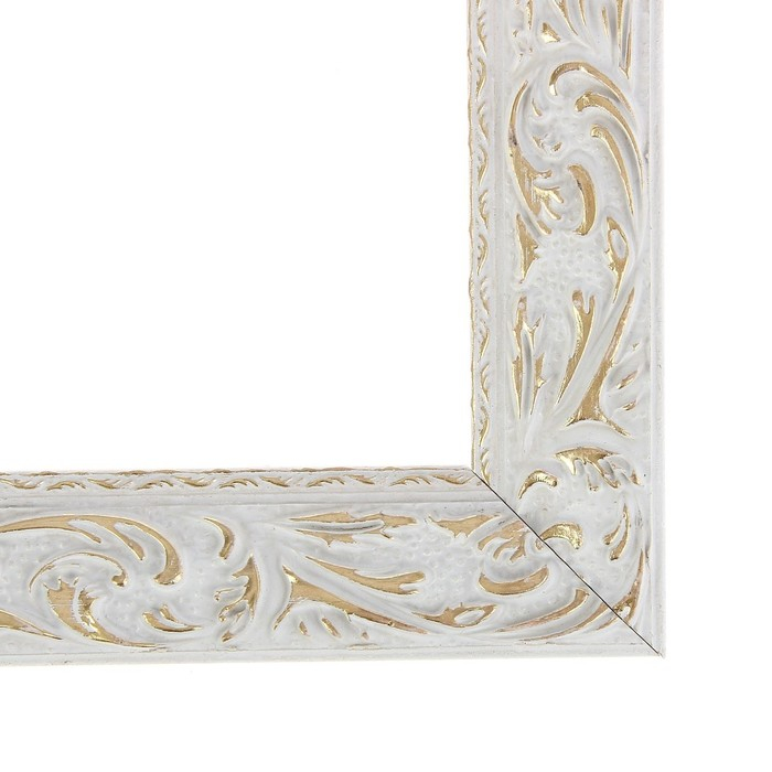 Рама для картин (зеркал) 60 х 80 х 4 см, дерево Рама для картин (зеркал) 60 х 80 х 4 см, дерево "Версаль", бело-золотая