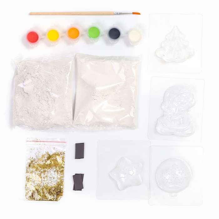 Магниты из гипса своими руками на новый год «Змея, ёлка, шарик, звёздочка», новогодний набор для творчества, символ года 2025 Магниты из гипса своими руками на новый год «Змея, ёлка, шарик, звёздочка», новогодний набор для творчества, символ года 2025