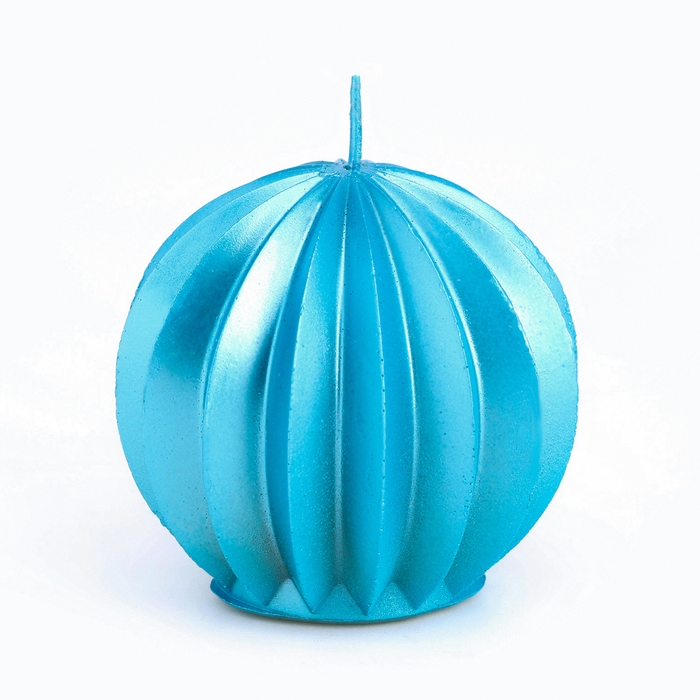 Свеча фигурная  Свеча фигурная "Шар граненый", 6,5х6,5 см, бирюзовый