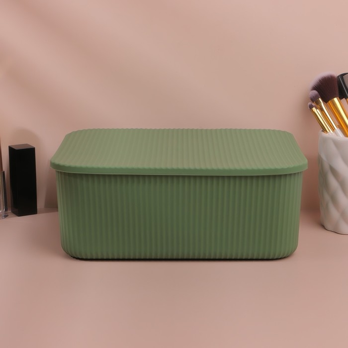 Органайзер для хранения косметических принадлежностей, с крышкой, 24 &times; 16,5 &times; 9,2 см, цвет МИКС