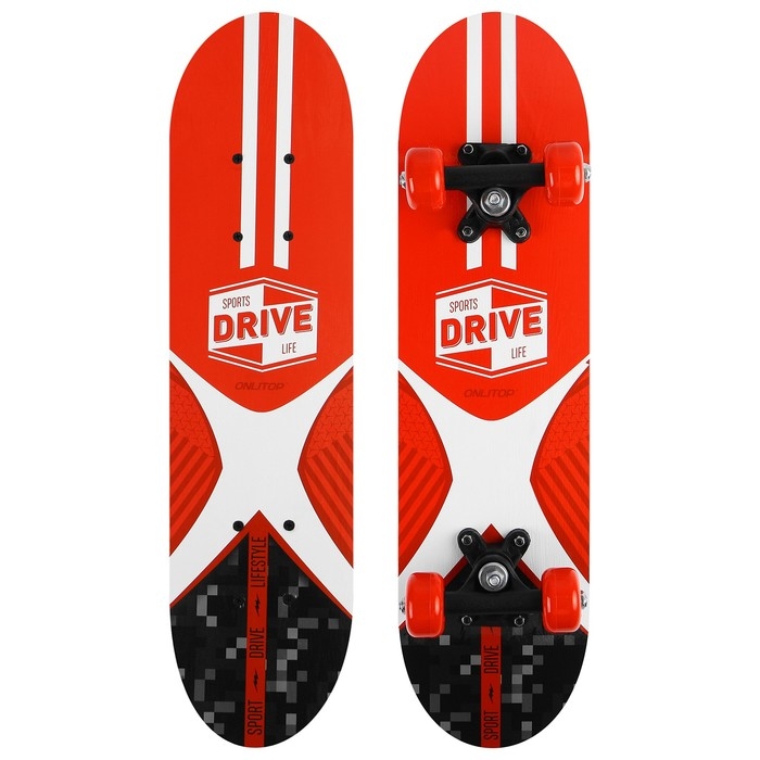 Скейтборд подростковый ONLITOP SPORTS DRIVE LIFE, 62х16 см, колёса PVC 50 мм, пластиковая рама Скейтборд подростковый ONLITOP SPORTS DRIVE LIFE, 62х16 см, колёса PVC 50 мм, пластиковая рама