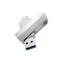 Флешка OTG Hoco UD10 Wise, 32 Гб, USB3.0, USB/Type-C, чт до 120 Мб/с, зап до 30 Мб/с, металл