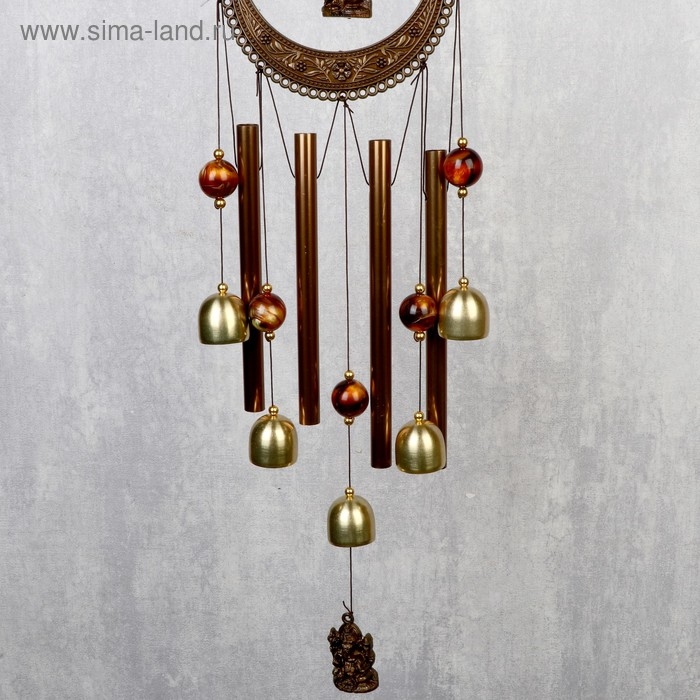 Музыка ветра металл Музыка ветра металл "Ганеша" 4 трубки, 5 колокольчиков 65 см