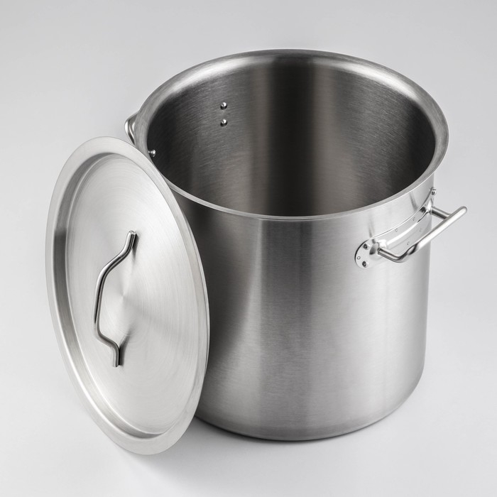 Кастрюля из нержавеющей стали Hanna Knövell HoReCa, 15 л, толщина 0,8 мм, 201 сталь, металлическая крышка Кастрюля из нержавеющей стали Hanna Knövell HoReCa, 15 л, толщина 0,8 мм, 201 сталь, металлическая крышка