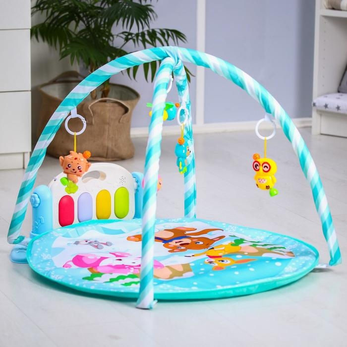 Развивающий коврик «Зимние игры», с пианино, круглый, голубой Развивающий коврик «Зимние игры», с пианино, круглый, голубой