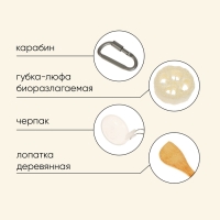 Набор туристической посуды Maclay: 2 кастрюли, приборы, горелка, 3 миски, лопатка, карабин