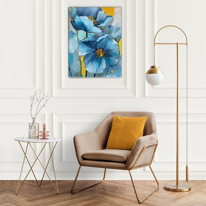 Картина по номерам с поталью «Голубые цветы» 18 цветов, 40 × 50 см Картина по номерам с поталью «Голубые цветы» 18 цветов, 40 × 50 см