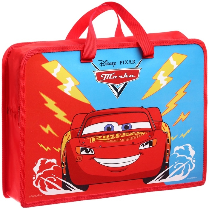 Папка пластиковая с ручками А4, на молнии, 80х330х240 мм, Тачки Папка пластиковая с ручками А4, на молнии, 80х330х240 мм, Тачки