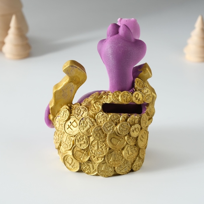 Копилка полистоун Копилка полистоун "Змейка на подкове" 8х7х11 см