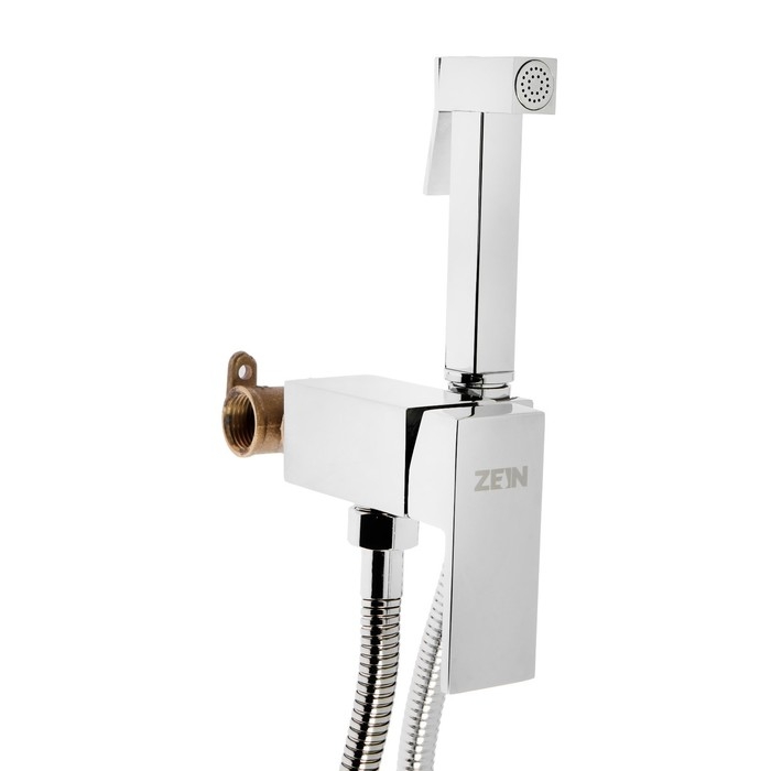Смеситель с гигиеническим душем ZEIN, картридж керамика 35 мм, латунь, хром Смеситель с гигиеническим душем ZEIN, картридж керамика 35 мм, латунь, хром