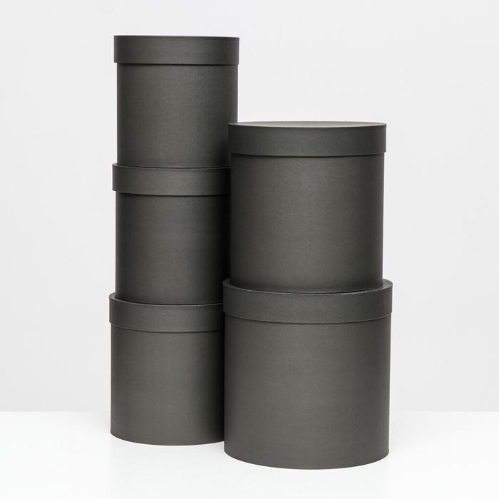 Набор круглых коробок 5 в 1 Набор круглых коробок 5 в 1 "Краски", черный, 25 х 25 х 25 - 19 х 19 х 19 см