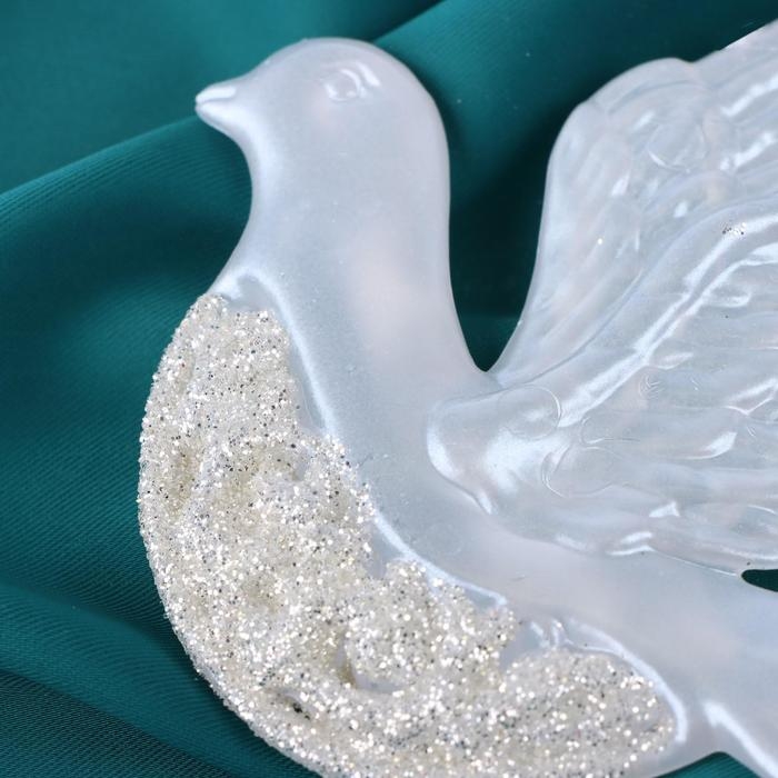 Украшение ёлочное Украшение ёлочное "Голубка блеск" 10х10,5 см, белый