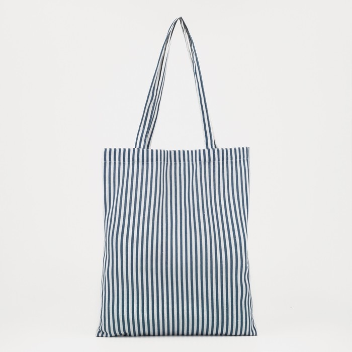 Шопер без застёжки, цвет белый/синий Шопер без застёжки, цвет белый/синий