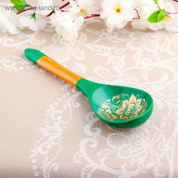 Ложка &laquo;Золотая кудрина&raquo;, салатная, 6&times;21 МИКС