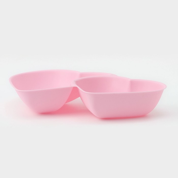 Менажница «Сердца», 2 секции, 27×17 см, цвет МИКС