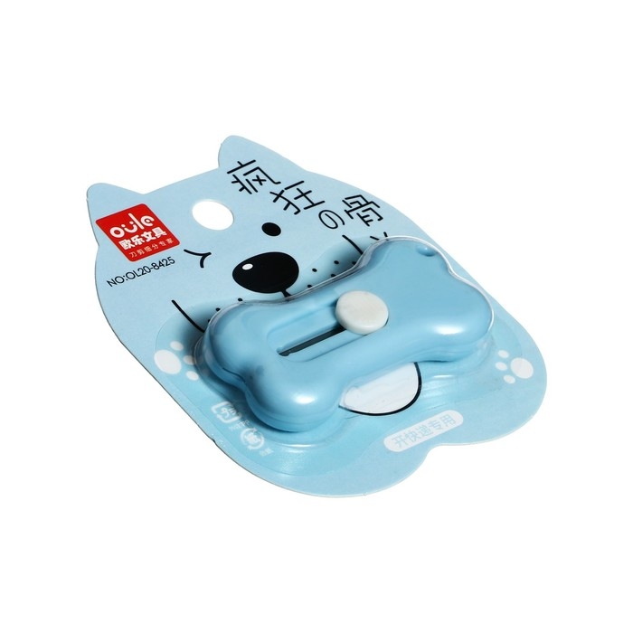 Нож канцелярский 9 мм  Нож канцелярский 9 мм "Кость", пластик, блистер, МИКС