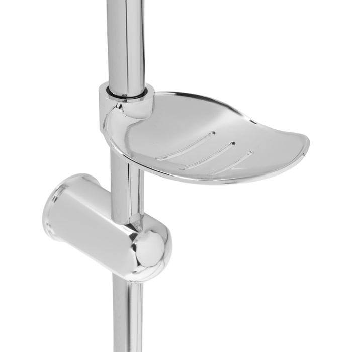 Душевая система ZEIN Z1004, тропическая и ручная лейка, шланги, стойка, мыльница, хром Душевая система ZEIN Z1004, тропическая и ручная лейка, шланги, стойка, мыльница, хром