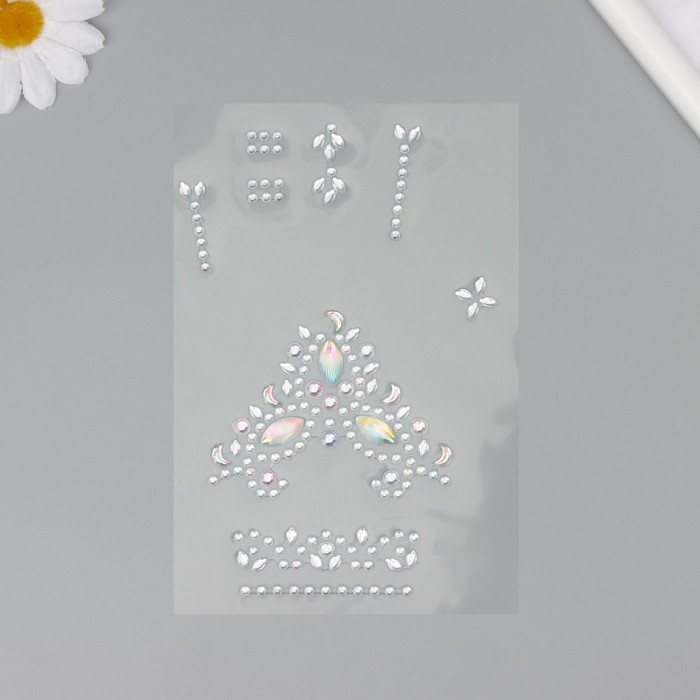 Наклейка пластик стразы Наклейка пластик стразы "Узоры" МИКС 12х20,3 см