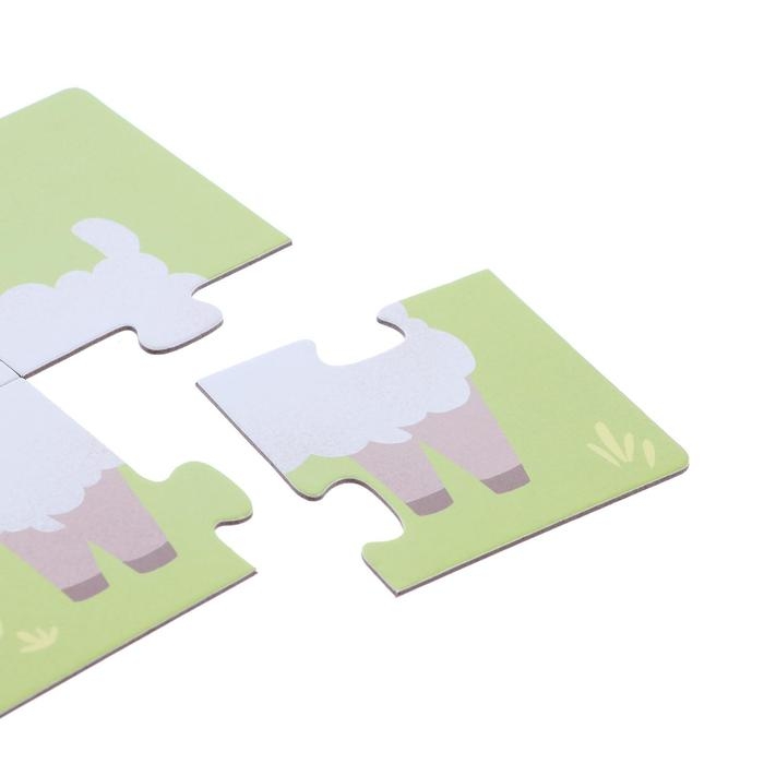 Пазлы 4 в 1 «Собери зверюшку: Кто живёт на ферме?», 4 пазла, 16 деталей Пазлы 4 в 1 «Собери зверюшку: Кто живёт на ферме?», 4 пазла, 16 деталей