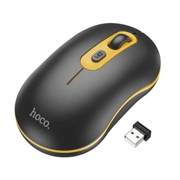 Мышь Hoco GM21, беспроводная (2.4), оптическая, 1600 dpi, чёрная Мышь Hoco GM21, беспроводная (2.4), оптическая, 1600 dpi, чёрная