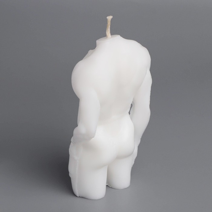 Свеча фигурная  Свеча фигурная "Мужской силуэт" в фартуке с сердечком, 5,5х3,5х10,5 см, белый