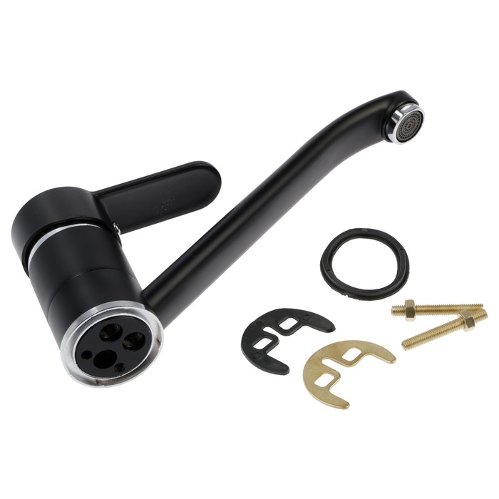 Смеситель для кухни ZEIN Z3829, однорычажный, длина излива 22 см, картридж 35 мм, черный Смеситель для кухни ZEIN Z3829, однорычажный, длина излива 22 см, картридж 35 мм, черный