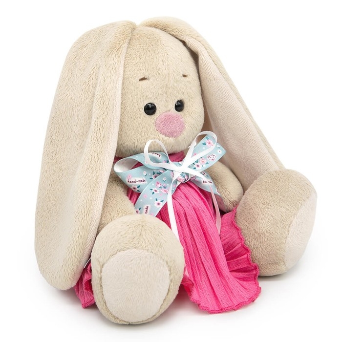 Мягкая игрушка «Зайка Ми», в платье из жатой ткани с бантом, 15 см Мягкая игрушка «Зайка Ми», в платье из жатой ткани с бантом, 15 см