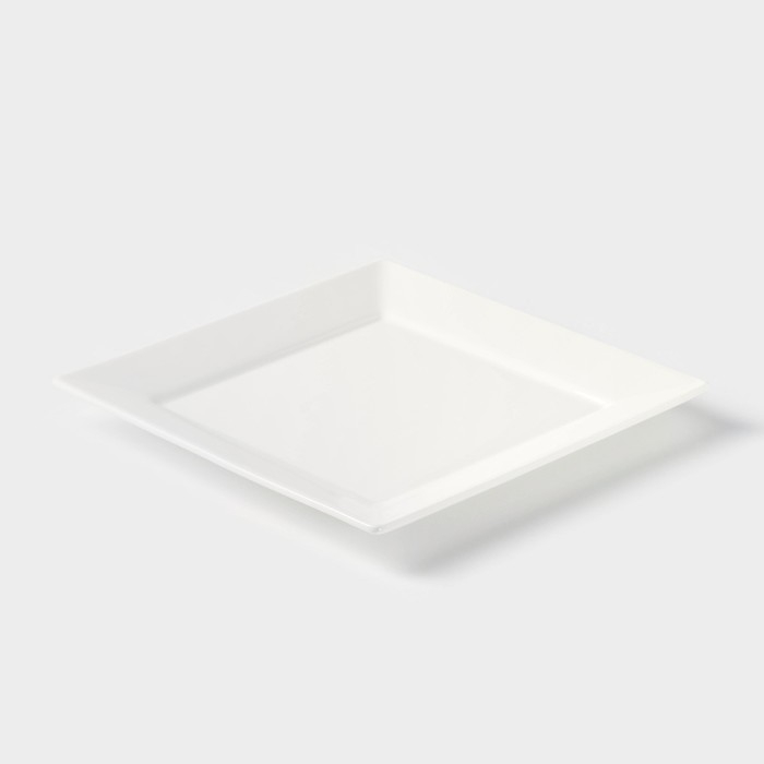 Тарелка фарфоровая квадратная Wilmax Stella, 25×25 см, цвет белый Тарелка фарфоровая квадратная Wilmax Stella, 25×25 см, цвет белый