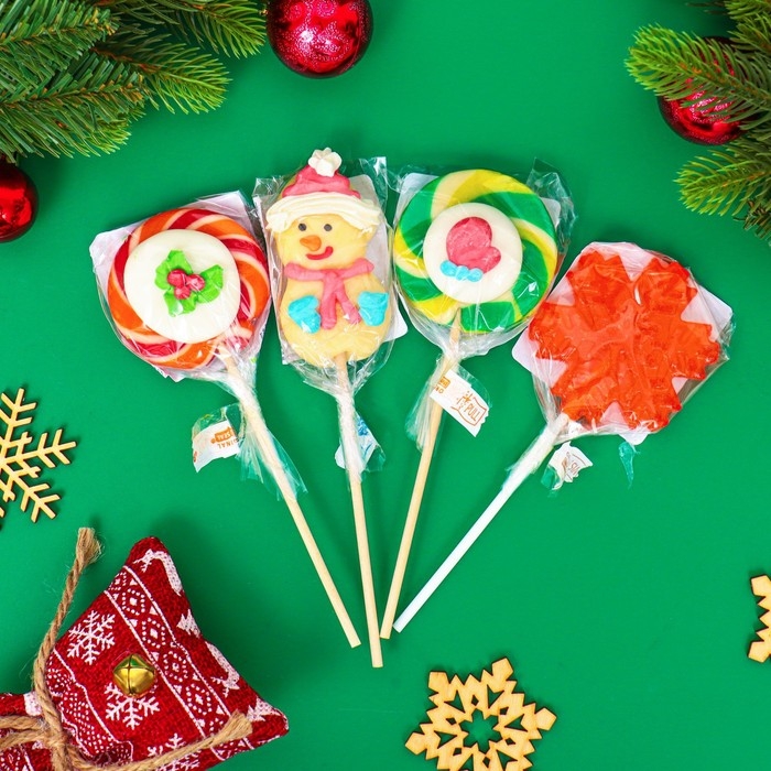 Новый год. Карамель леденцовая на палочке Новый год. Карамель леденцовая на палочке "Новогодний микс", 30 г