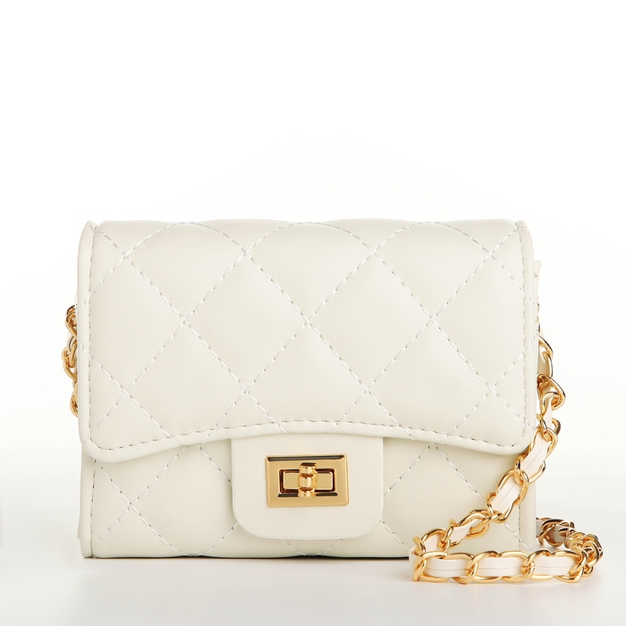 Сумка женская, мессенджер на магните, цвет белый Сумка женская, мессенджер на магните, цвет белый