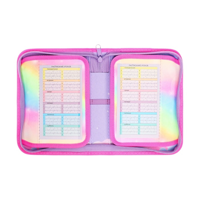 Пенал 1 секция, 140 х 200 х 40 мм, 2 откидные планки, тканевый, ПКТ 09-20 Пенал 1 секция, 140 х 200 х 40 мм, 2 откидные планки, тканевый, ПКТ 09-20 "Зефирная единорожка"