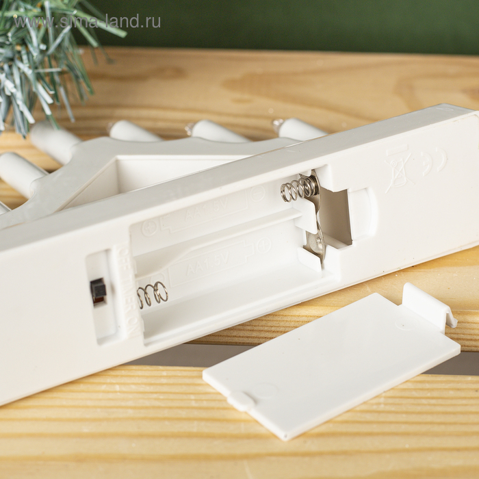 Светодиодная фигура «Белая рождественская горка», пластик, батарейки ААх2 (не в комплекте), свечение тёплое белое Светодиодная фигура «Белая рождественская горка», пластик, батарейки ААх2 (не в комплекте), свечение тёплое белое