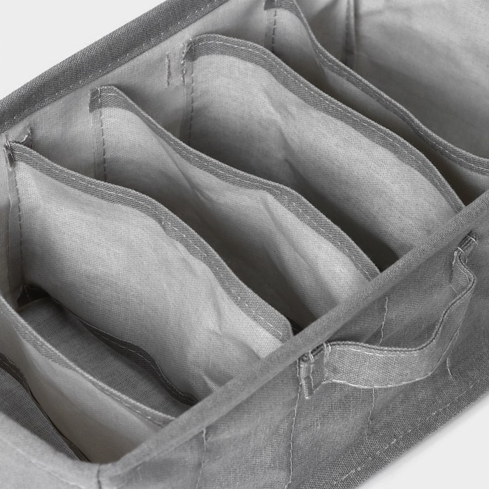 Органайзер для хранения белья LaDо́m, 6 ячеек, 32×17×12 см, цвет серый Органайзер для хранения белья LaDо́m, 6 ячеек, 32×17×12 см, цвет серый