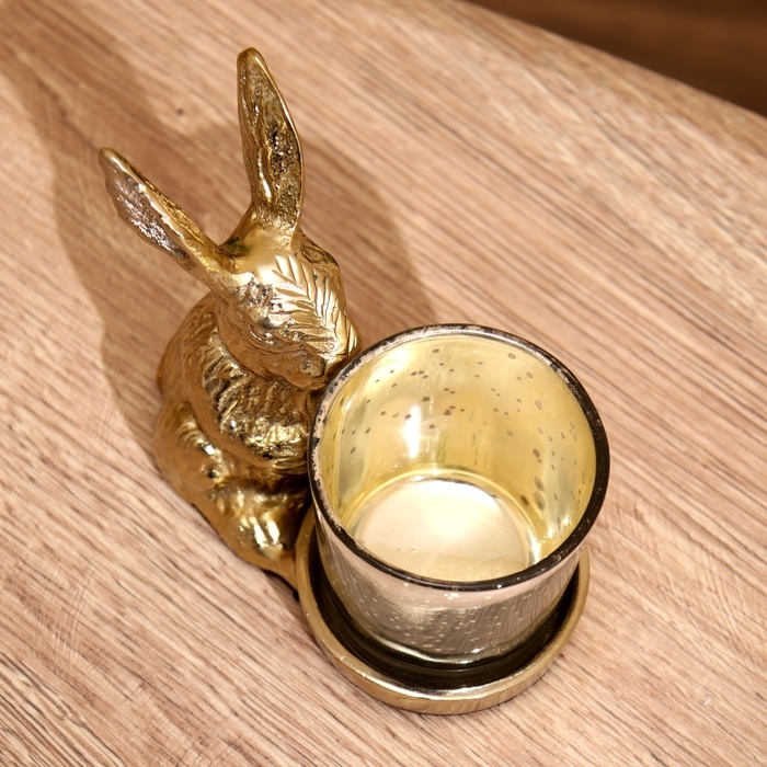Подсвечник Подсвечник "Зайчик" алюминий 11х5х10 см