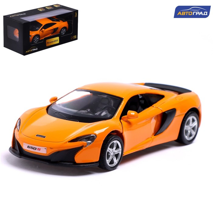 Машина металлическая MCLAREN 650S, 1:32, открываются двери, инерция, цвет оранжевый Машина металлическая MCLAREN 650S, 1:32, открываются двери, инерция, цвет оранжевый