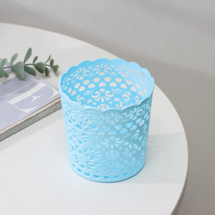 Корзина для хранения «Кружевной узор», пластик, 9,8×9,8×10 см, цвет МИКС Корзина для хранения «Кружевной узор», пластик, 9,8×9,8×10 см, цвет МИКС