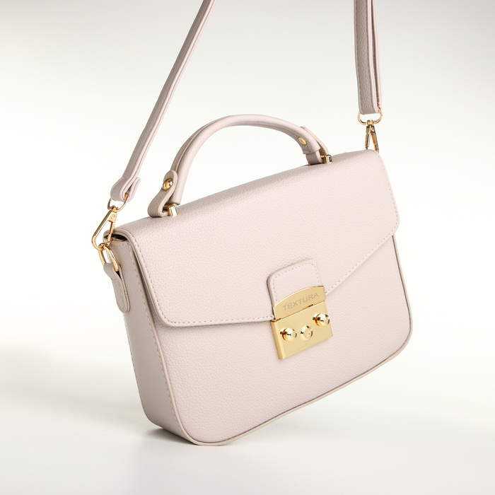 Сумка женская на клапане, TEXTURA, маленький размер, цвет бежевый Сумка женская на клапане, TEXTURA, маленький размер, цвет бежевый