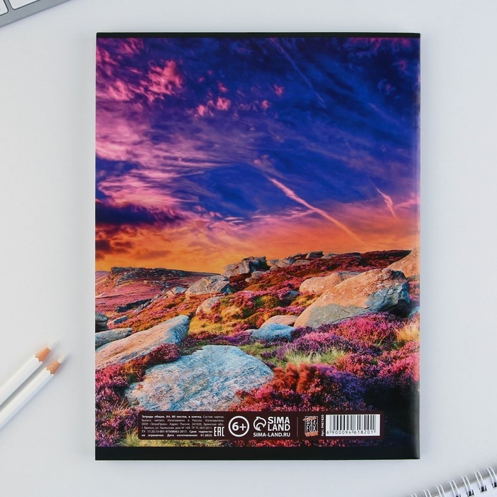 Тетрадь в клетку А4, 80 листов на скрепке &laquo;1 сентября: Природа&raquo; обложка мелованный картон 215 гр белизна 96%