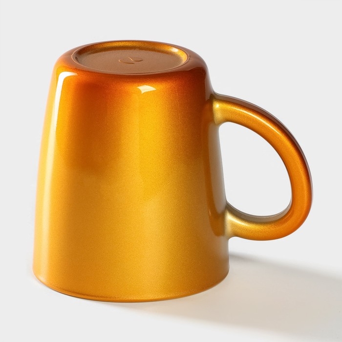 Кружка стеклянная, 340 мл, цвет оранжевый металлик Кружка стеклянная, 340 мл, цвет оранжевый металлик
