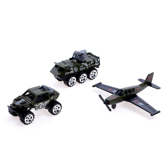 Набор металлических машин «Армия», 3 штуки, МИКС Набор металлических машин «Армия», 3 штуки, МИКС