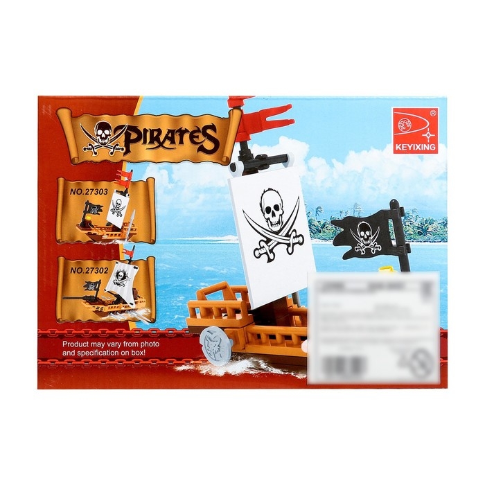 Конструктор «Пиратская лодка», 62-66 деталей, МИКС Конструктор «Пиратская лодка», 62-66 деталей, МИКС