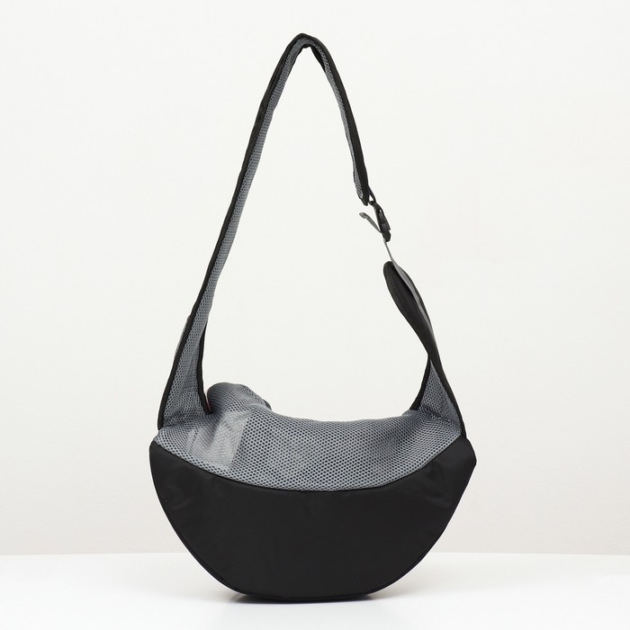 Сумка-переноска  Сумка-переноска "Слинг" с креплением для ошейника, 45 х 11 х 24 см, бело-серая