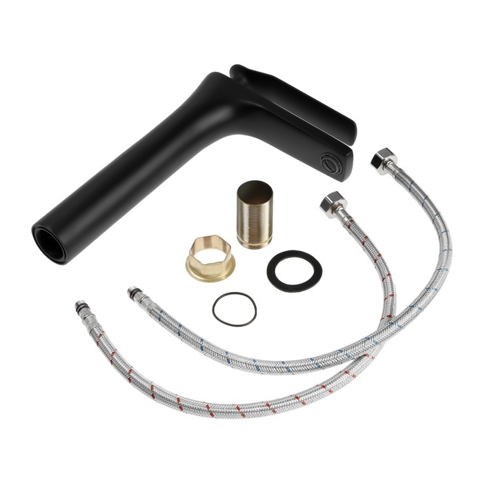 Смеситель для раковины ZEIN Z3818, однорычажный, высота излива 22 см, черный Смеситель для раковины ZEIN Z3818, однорычажный, высота излива 22 см, черный