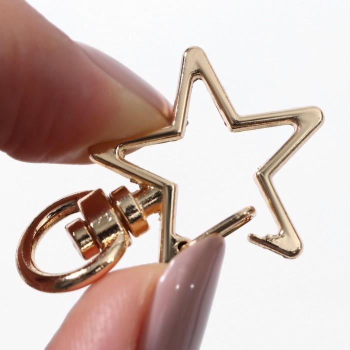 Карабин металлический «Звезда», 34 × 24 мм / 8 × 2,2 мм, 5 шт, цвет золотой Карабин металлический «Звезда», 34 × 24 мм / 8 × 2,2 мм, 5 шт, цвет золотой