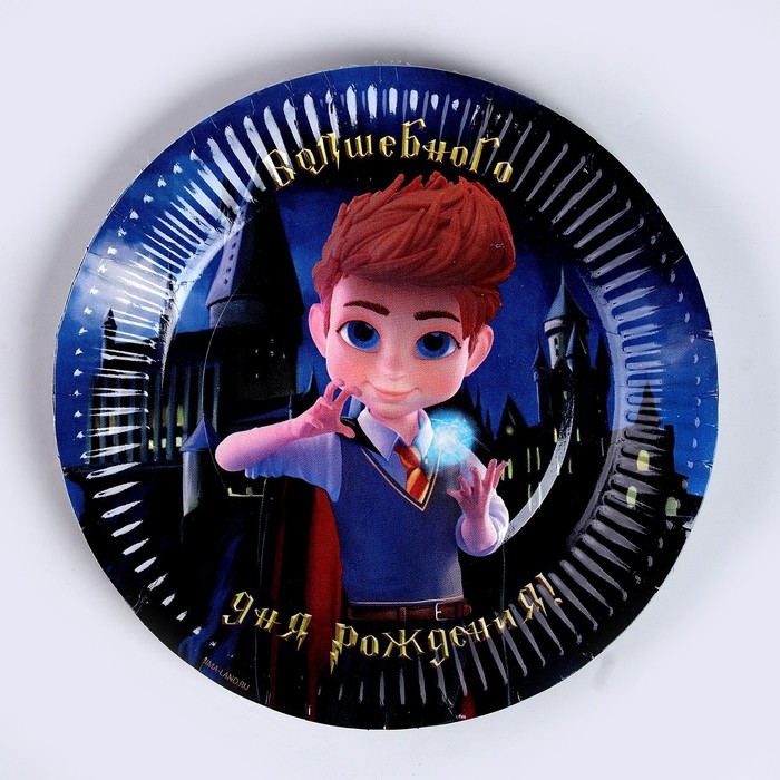 Набор бумажной посуды одноразовый Волшебного дня рождения!»: 6 тарелок, 6 стаканов Набор бумажной посуды одноразовый Волшебного дня рождения!»: 6 тарелок, 6 стаканов