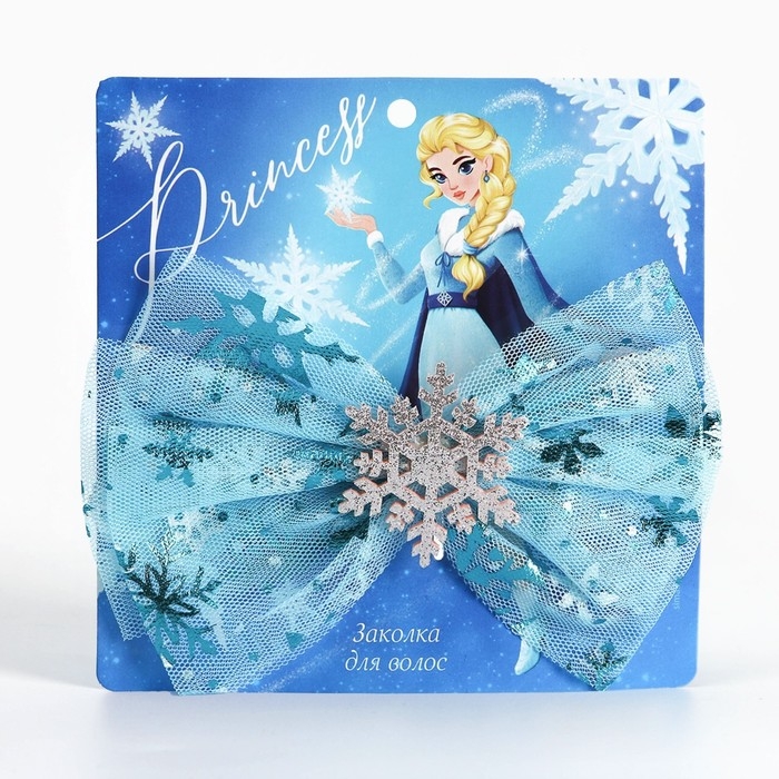 Бант заколка для волос новогодняя «Princess», на Новый год Бант заколка для волос новогодняя «Princess», на Новый год