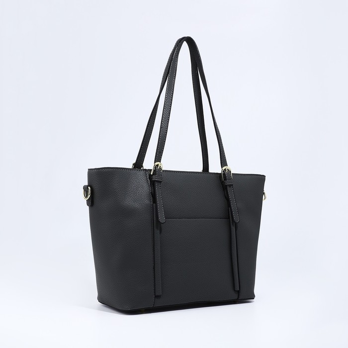 Сумка-шопер женская на молнии, цвет серый