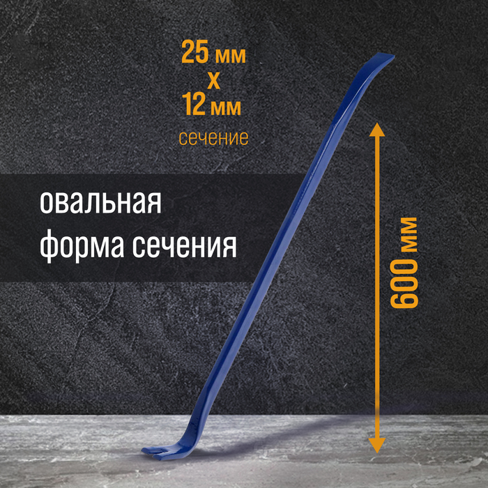 Лом-гвоздодер ТУНДРА, усиленный, 65 сталь, 600 х 25 х 12 мм Лом-гвоздодер ТУНДРА, усиленный, 65 сталь, 600 х 25 х 12 мм