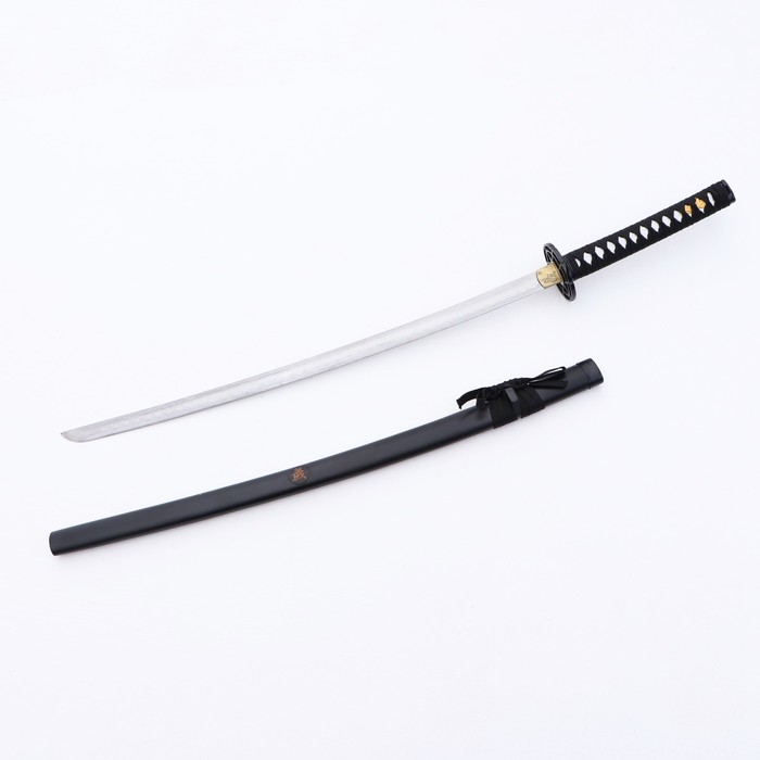 Сувенирное оружие «Катана на подставке», чёрные ножны с иероглифами, 104см Сувенирное оружие «Катана на подставке», чёрные ножны с иероглифами, 104см